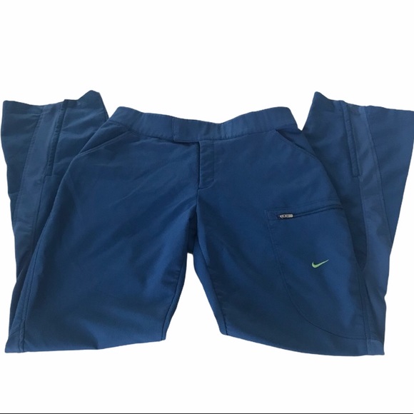 Nike “Sphere Dry” Blue Athletic Pants Ankle Zip Side Pockets, Third Zip Pocket M